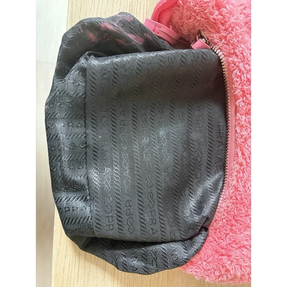 Prada Pink Fur Hobo Underarm Shoulder Bag